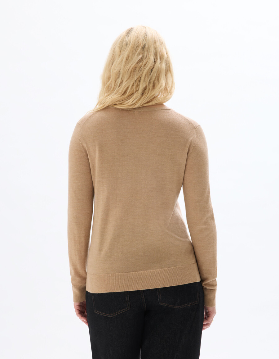 suéter de cuello en v 100 lana merino