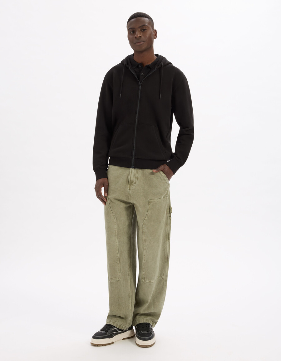 sudadera con capucha y cremallera 100 algodón