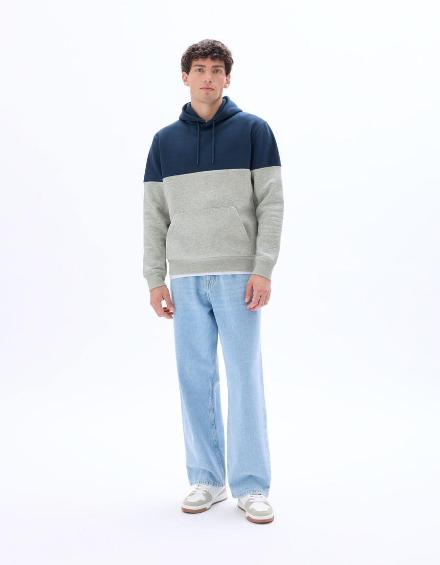 sudadera con capucha y bloques de color de corte regular