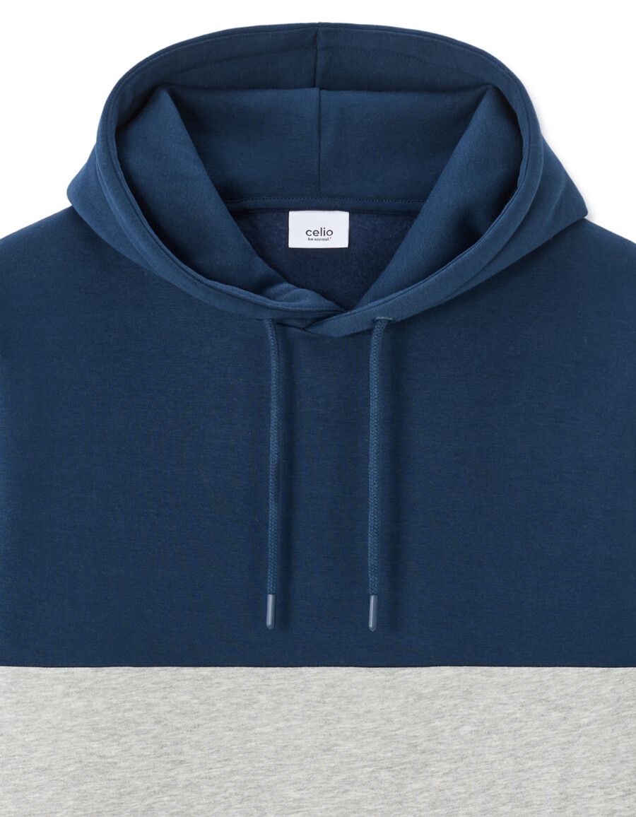 sudadera con capucha y bloques de color de corte regular