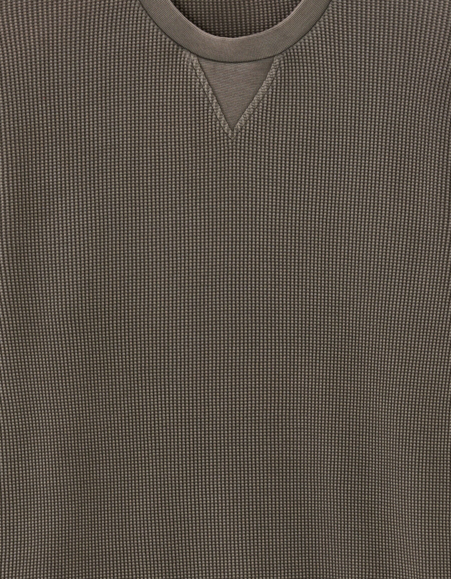 sudadera de cuello redondo regular 100 algodón gofrado