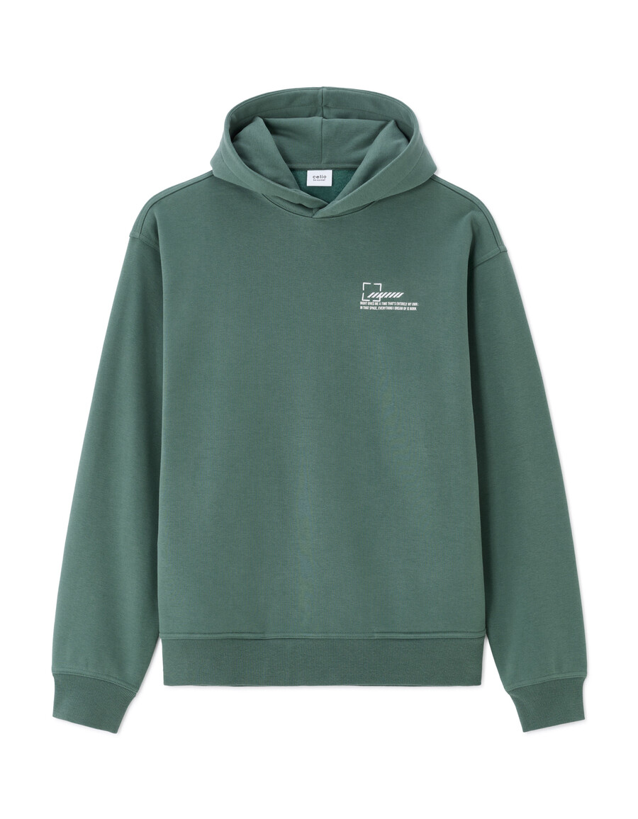 sudadera con capucha extragrande con estampado asiático