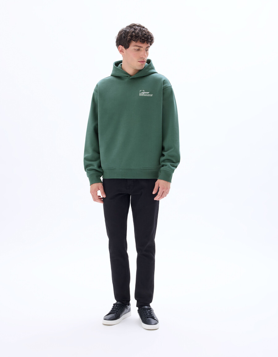 sudadera con capucha extragrande con estampado asiático