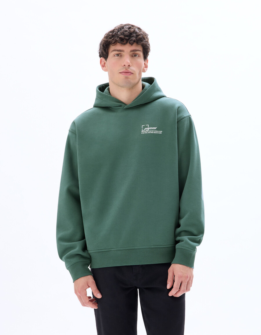 sudadera con capucha extragrande con estampado asiático