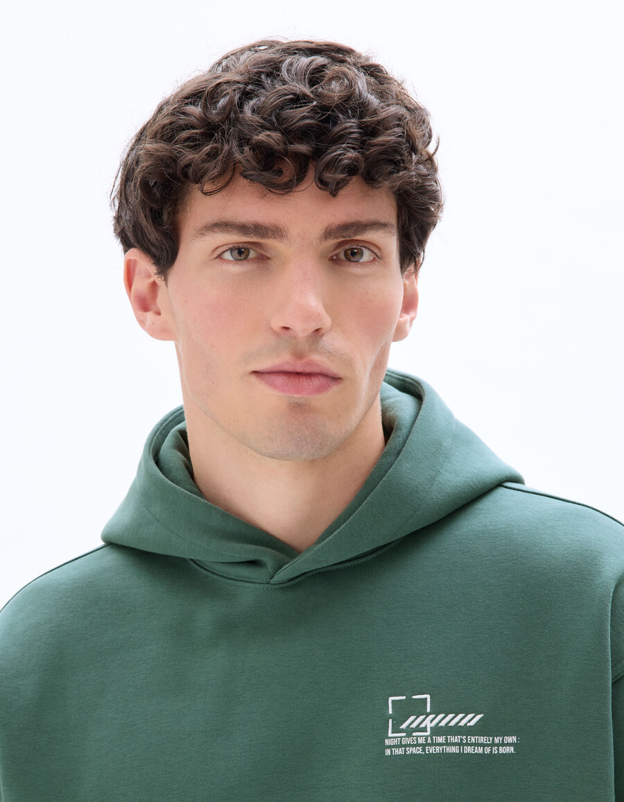 sudadera con capucha extragrande con estampado asiático
