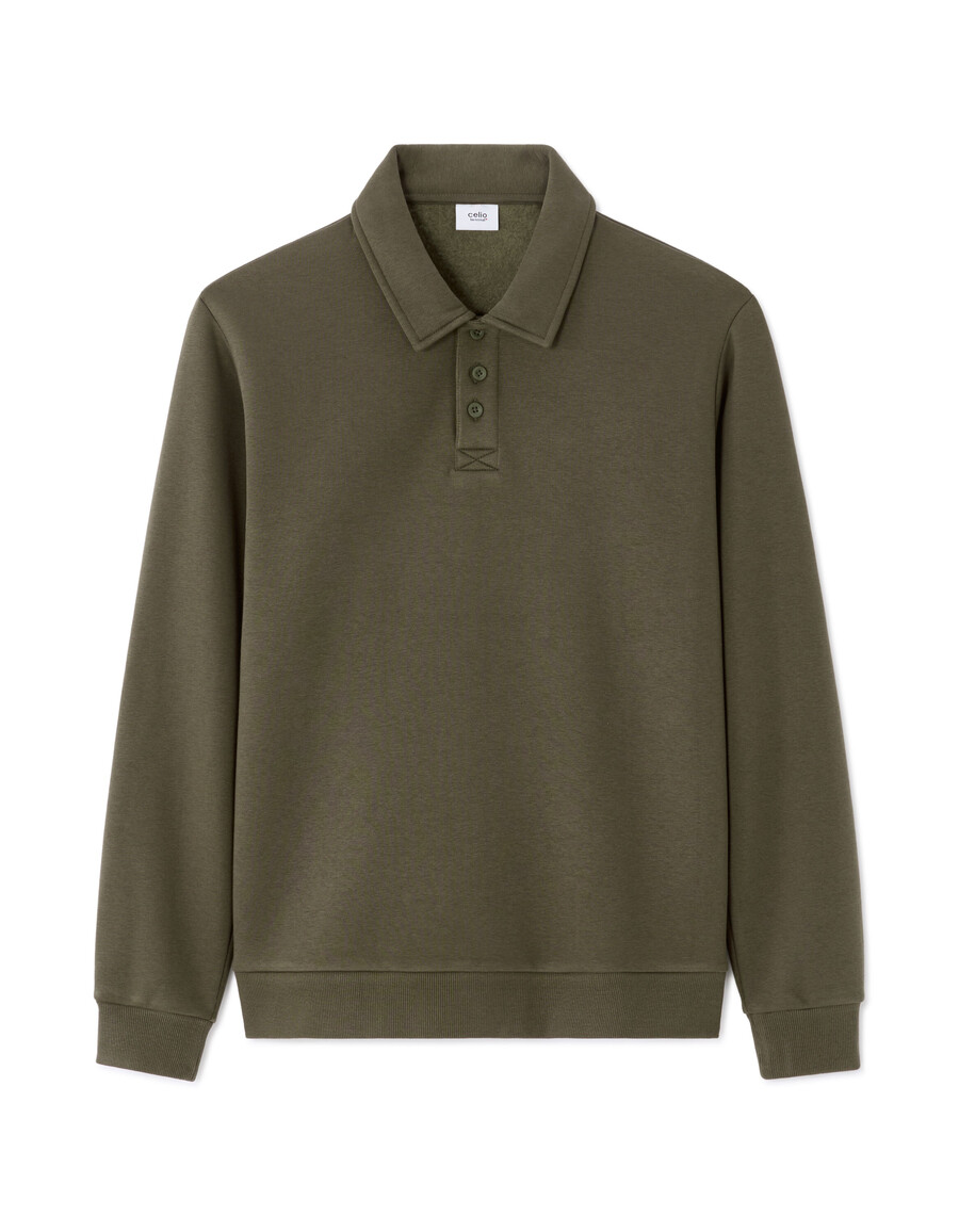 sudadera de cuello polo de corte regular