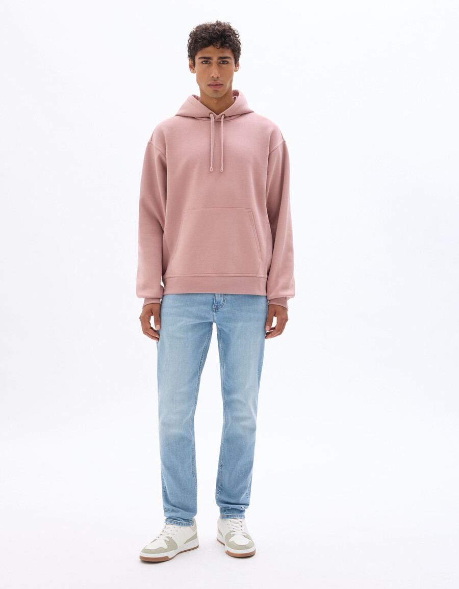 sudadera con capucha y cremallera de gran tamaño