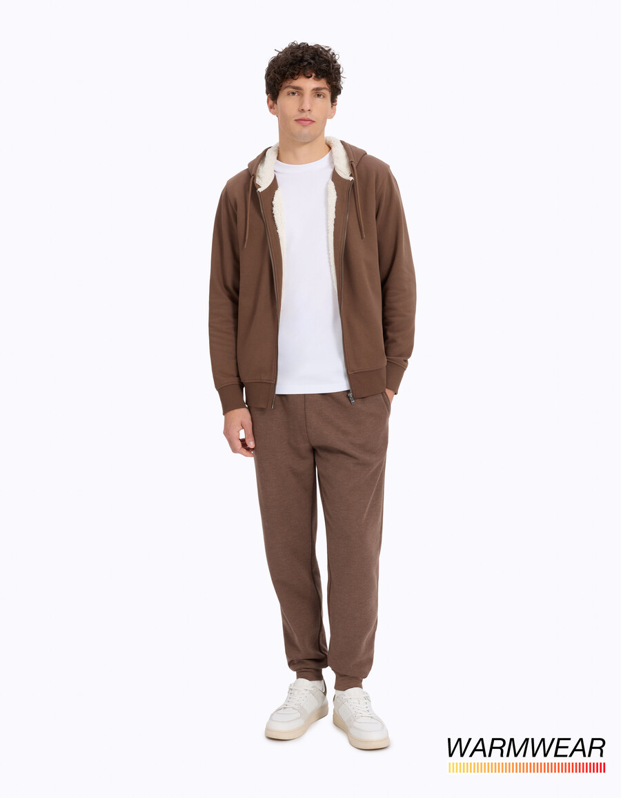 sudadera con capucha y cremallera con forro de sherpa
