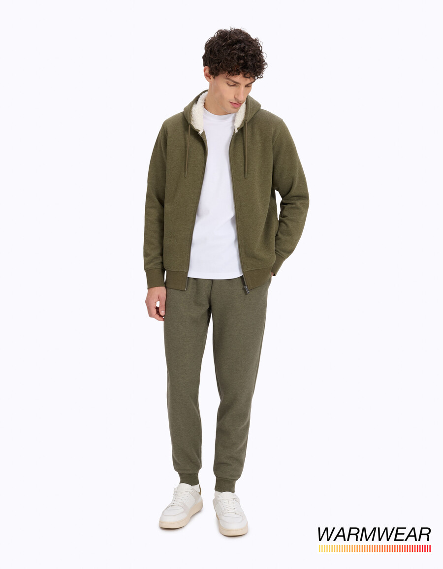 sudadera con capucha y cremallera con forro de sherpa
