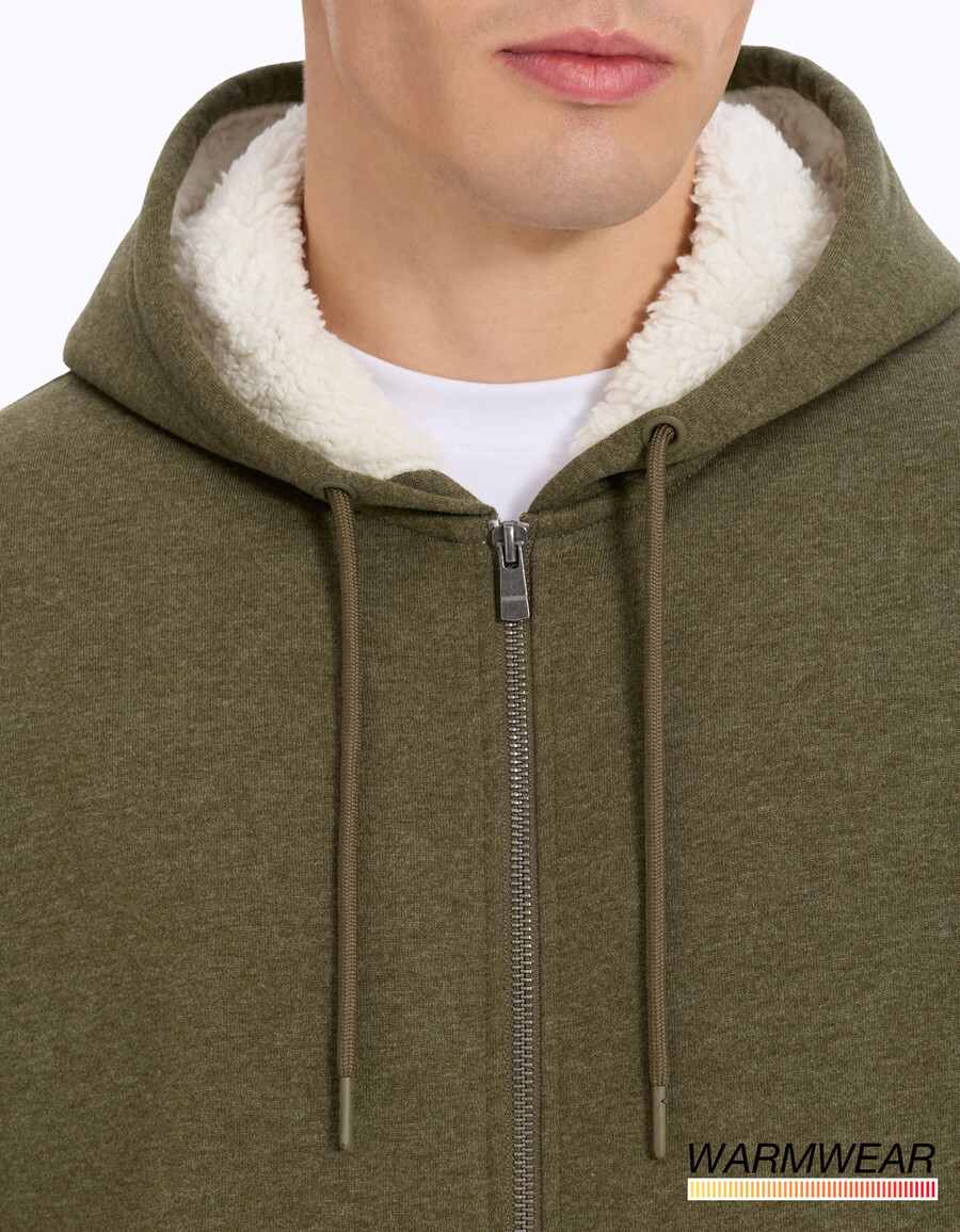 sudadera con capucha y cremallera con forro de sherpa