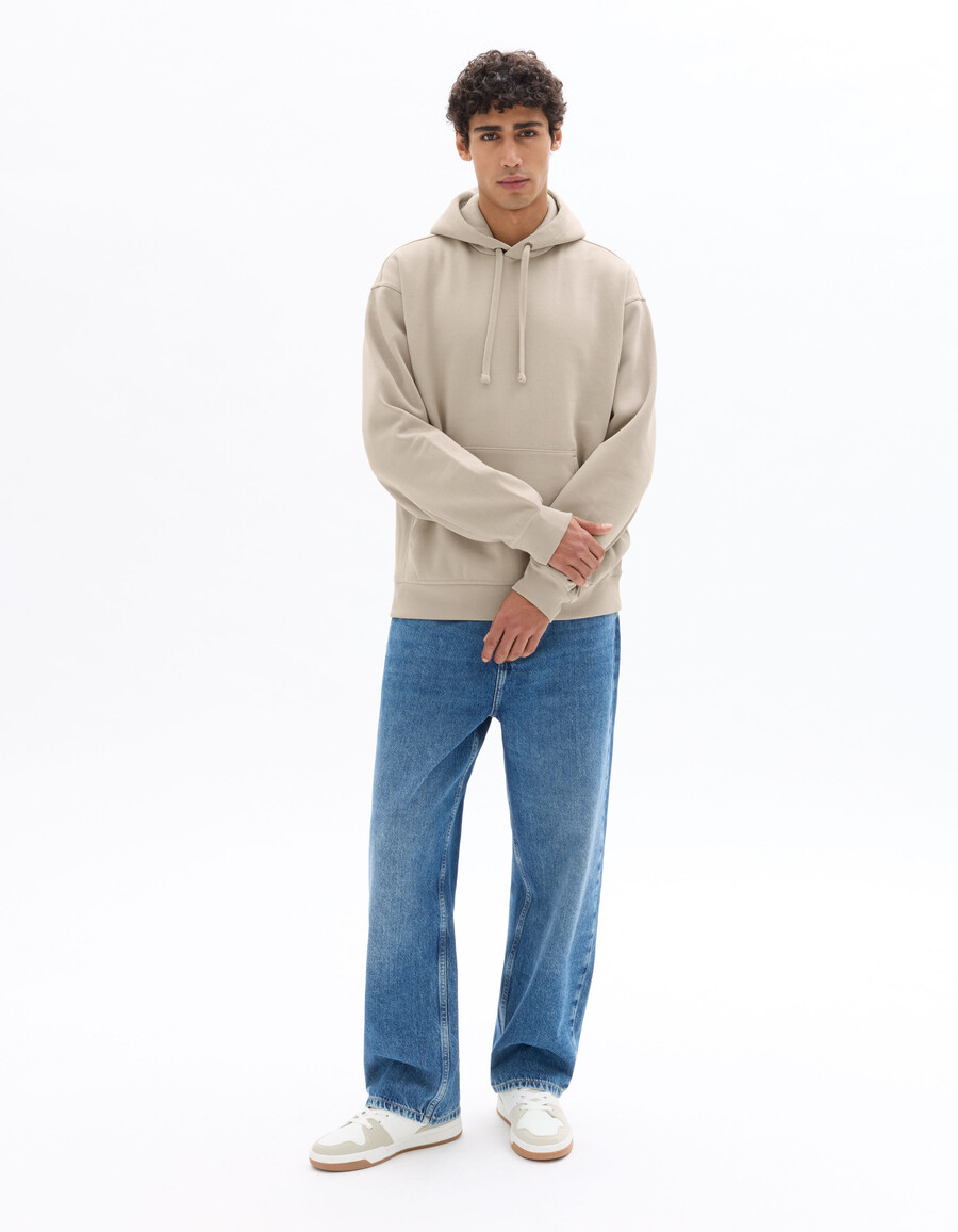 sudadera con capucha y cremallera de gran tamaño