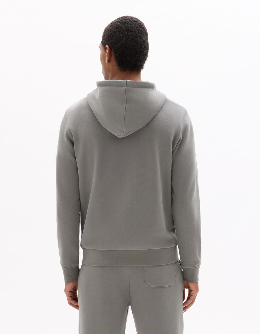 sudadera con capucha y cremallera 100 algodón color gris medio