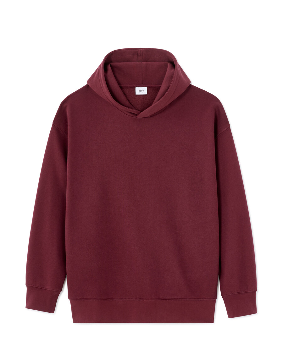 sudadera con capucha de gran tamaño y color sólido