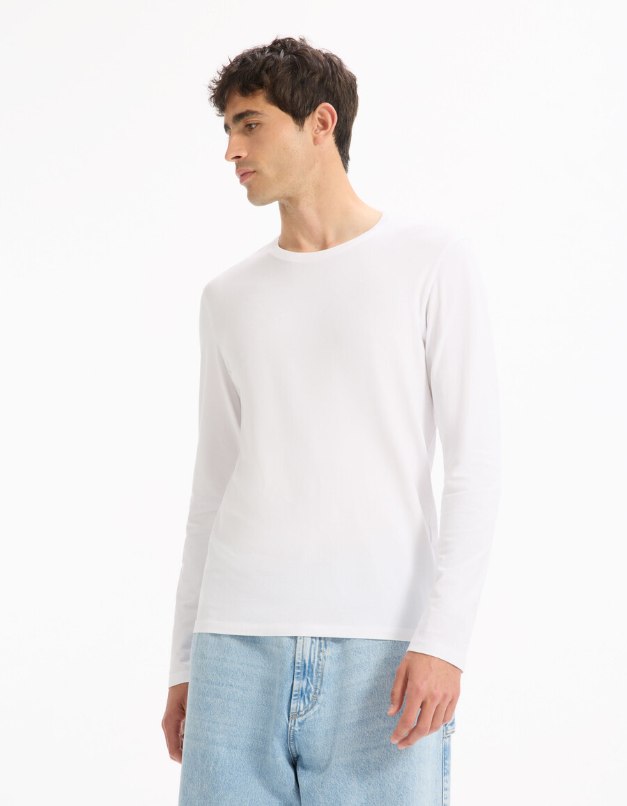 camiseta de manga larga con cuello redondo