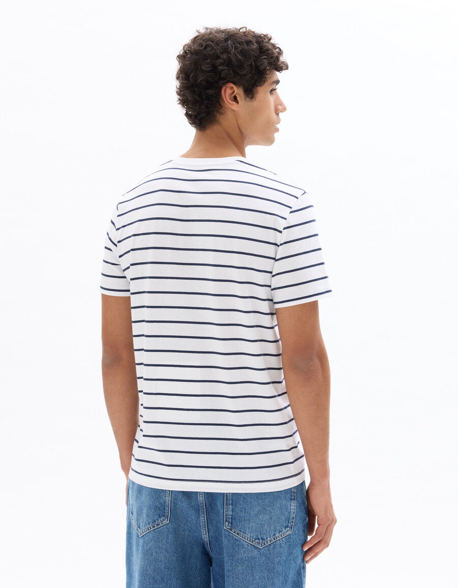 camiseta de rayas rectas 100 algodón