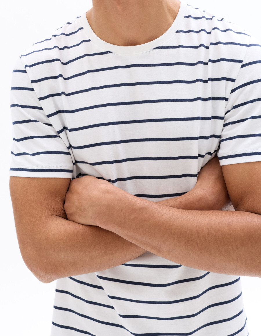 camiseta de rayas rectas 100 algodón