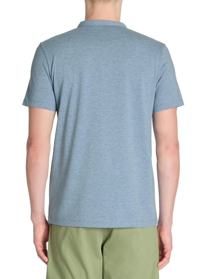 camiseta henley de mezcla de algodón de corte regular