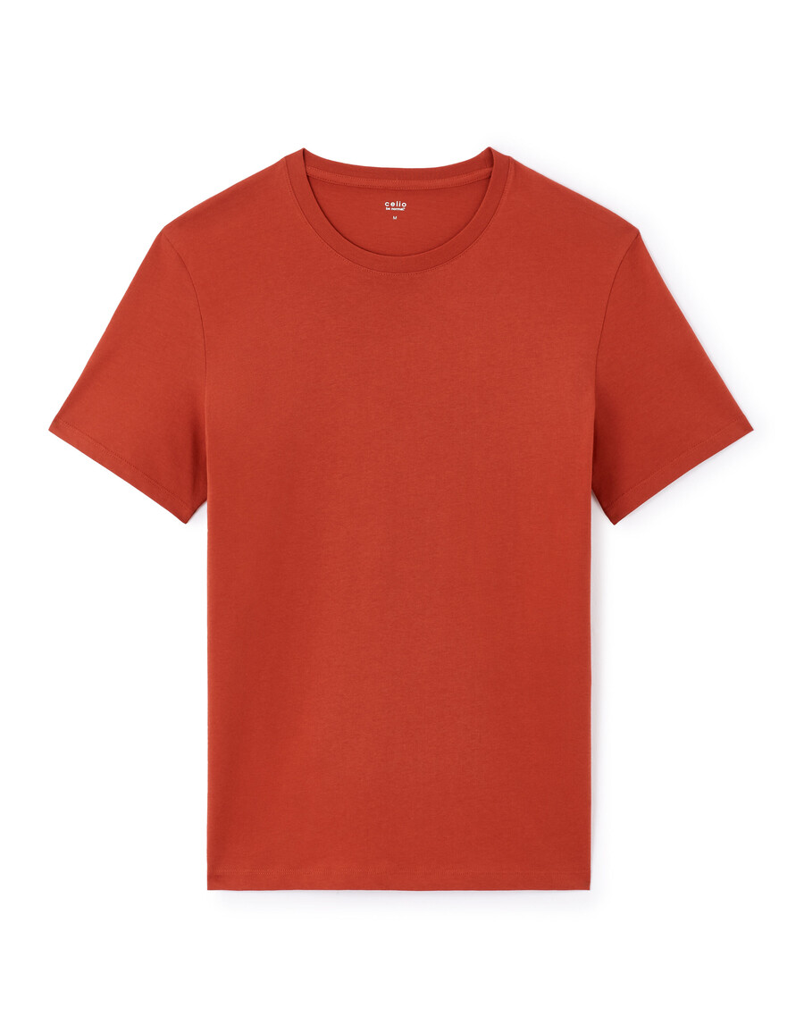 camiseta de cuello redondo regular 100 algodón
