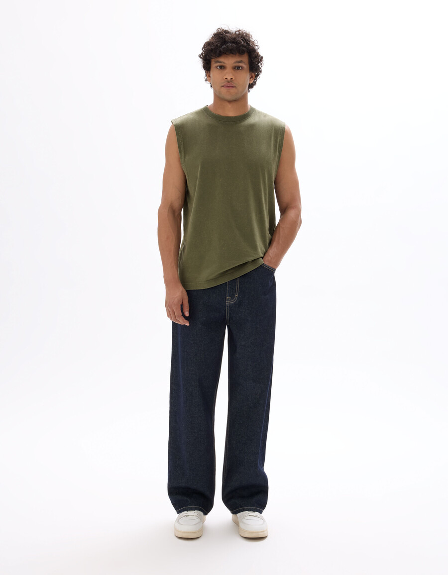 camiseta de tirantes con cuello redondo y corte cuadrado 100 algodón
