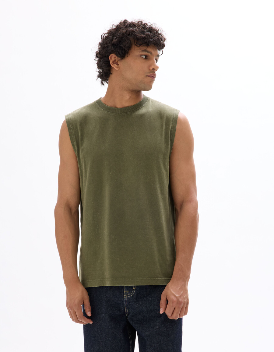 camiseta de tirantes con cuello redondo y corte cuadrado 100 algodón