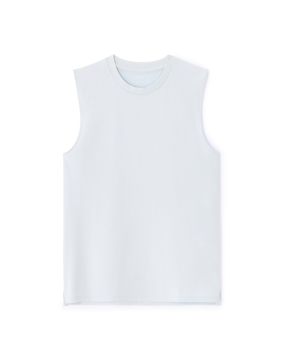 camiseta sin mangas lisa de corte regular