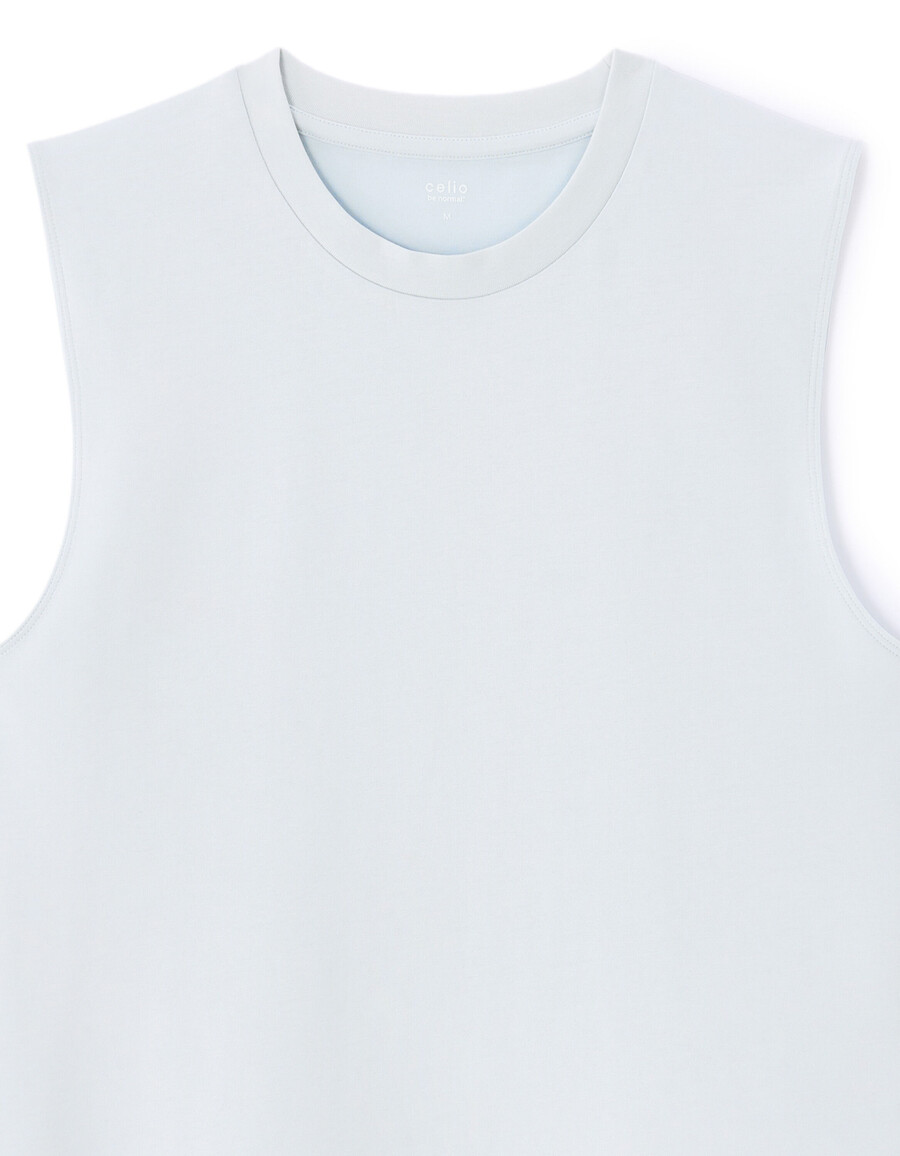 camiseta sin mangas lisa de corte regular