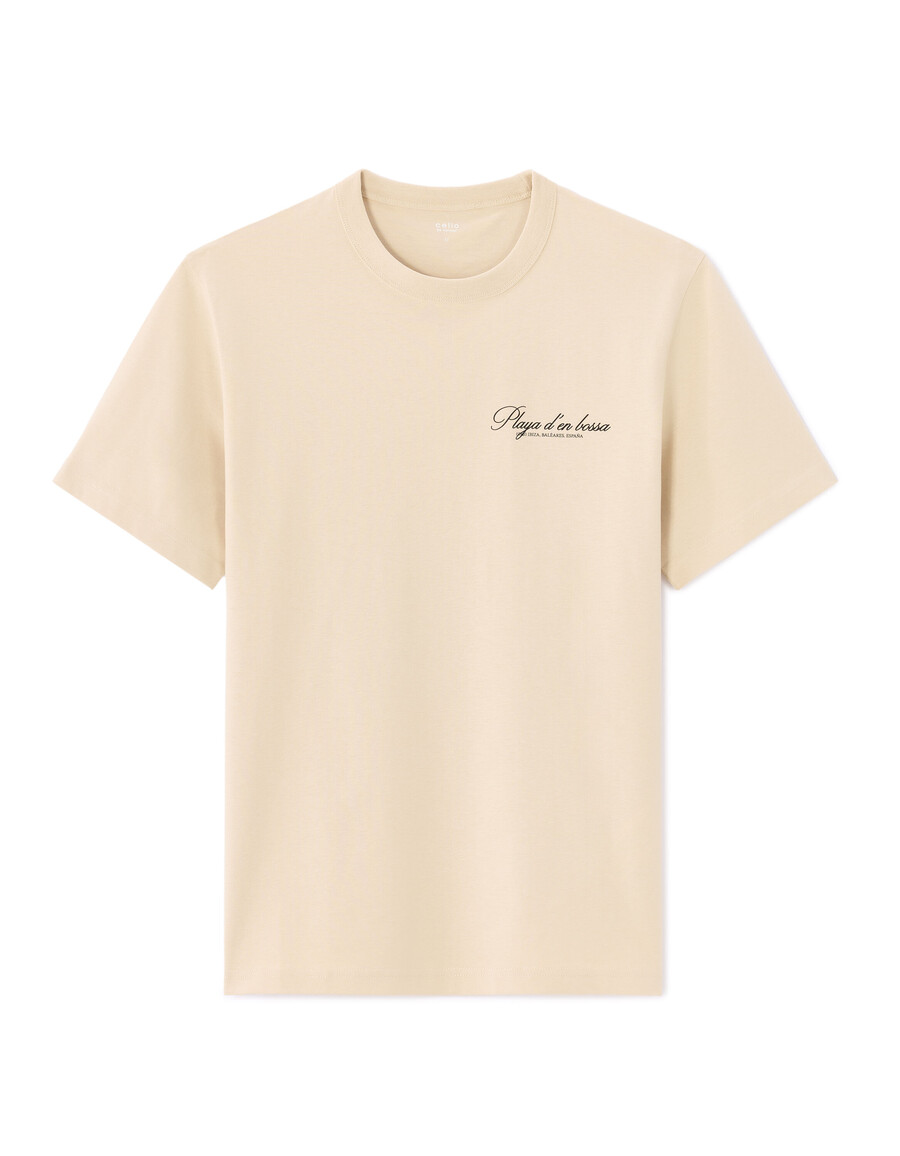 camiseta de cuello redondo 100 algodón estampado urbano