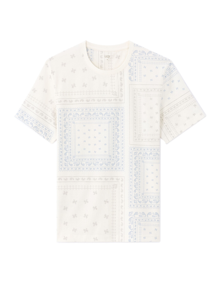 camiseta de cuello redondo y corte cuadrado 100 estampado floral