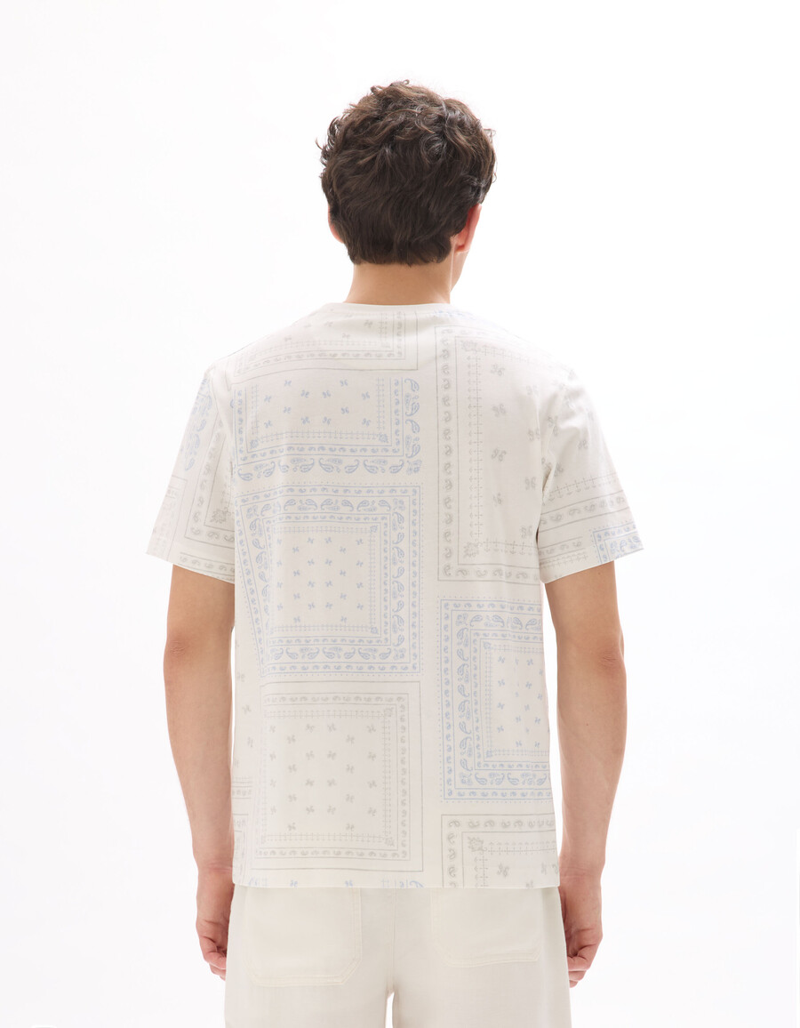 camiseta de cuello redondo y corte cuadrado 100 estampado floral