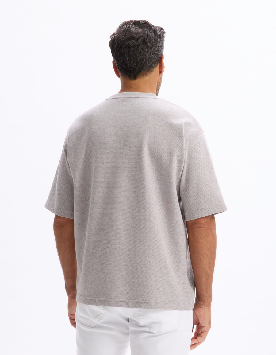 camiseta de cuello redondo a rayas de gran tamaño