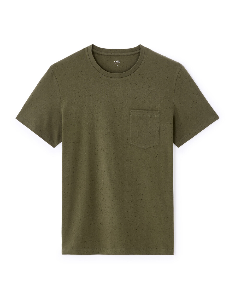 camiseta de corte regular con cuello redondo y relieve