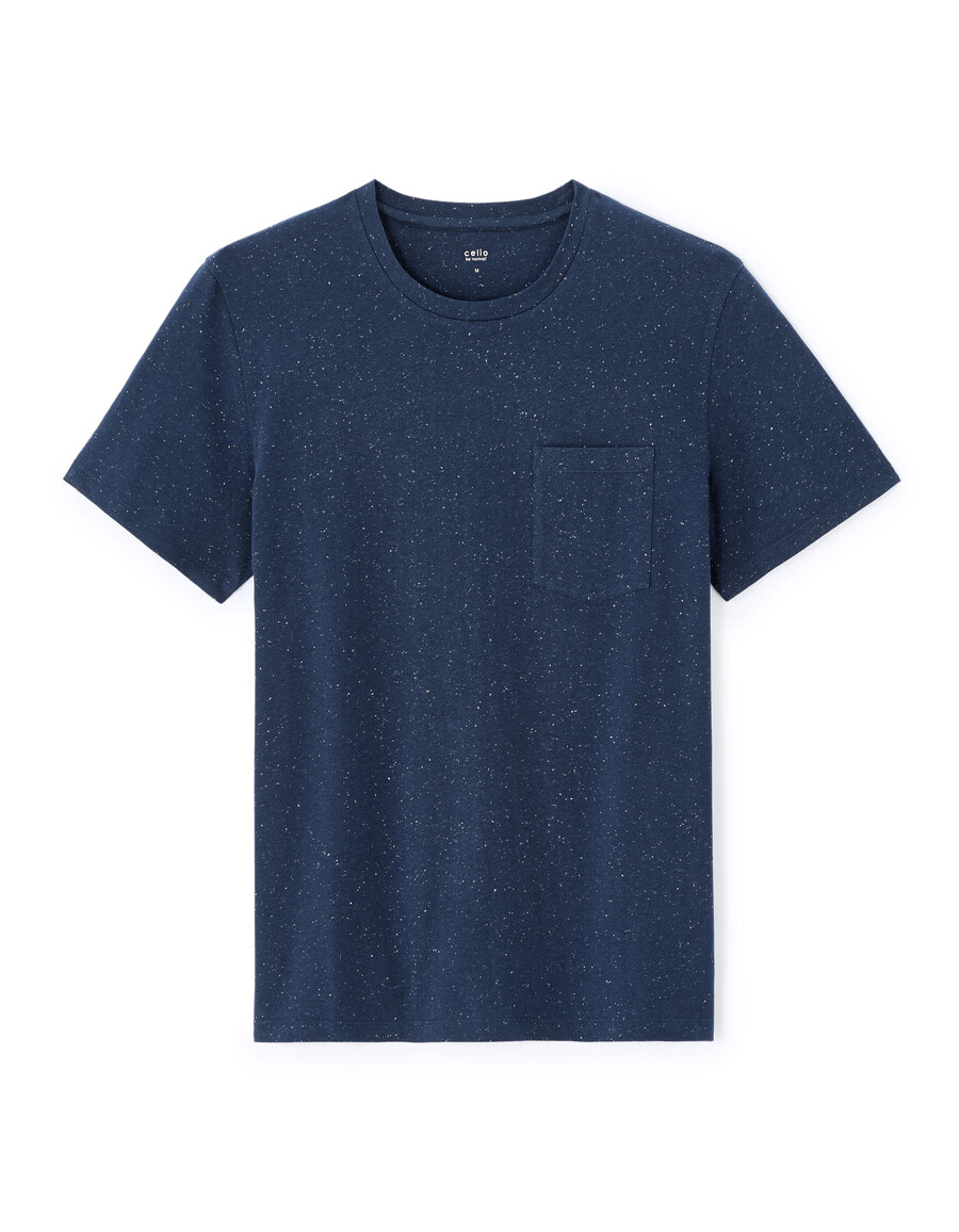 camiseta de corte regular con cuello redondo y relieve