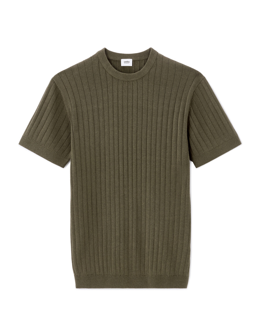 camiseta de punto con cuello redondo regular