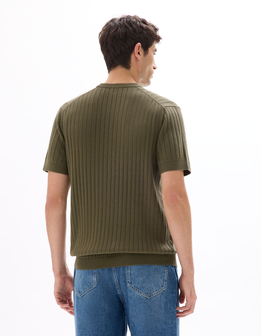 camiseta de punto con cuello redondo regular