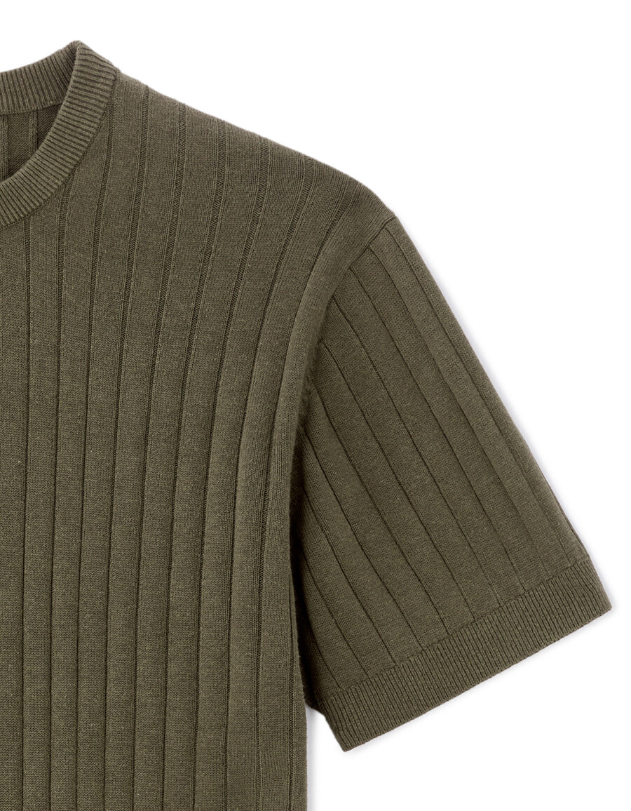 camiseta de punto con cuello redondo regular