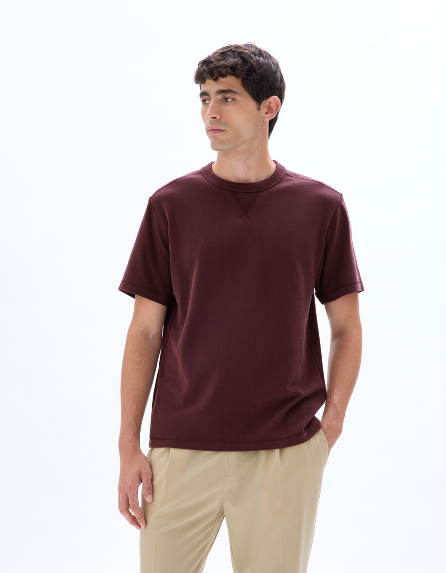 camiseta de cuello redondo y corte cuadrado 100 algodón
