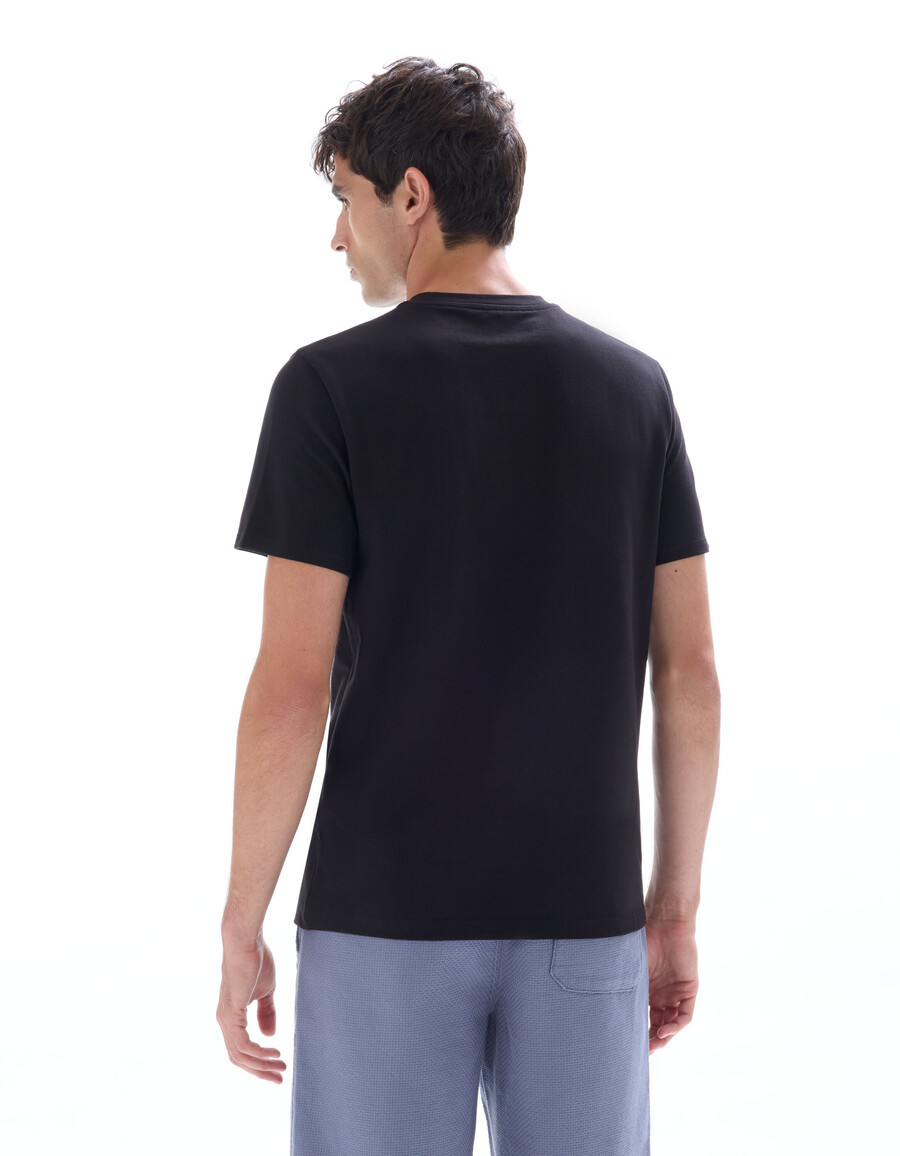 camiseta de cuello redondo de corte regular 100 algodón piqué elástico