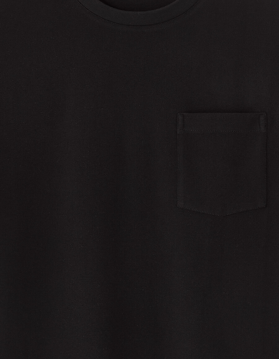 camiseta de cuello redondo de corte regular 100 algodón piqué elástico