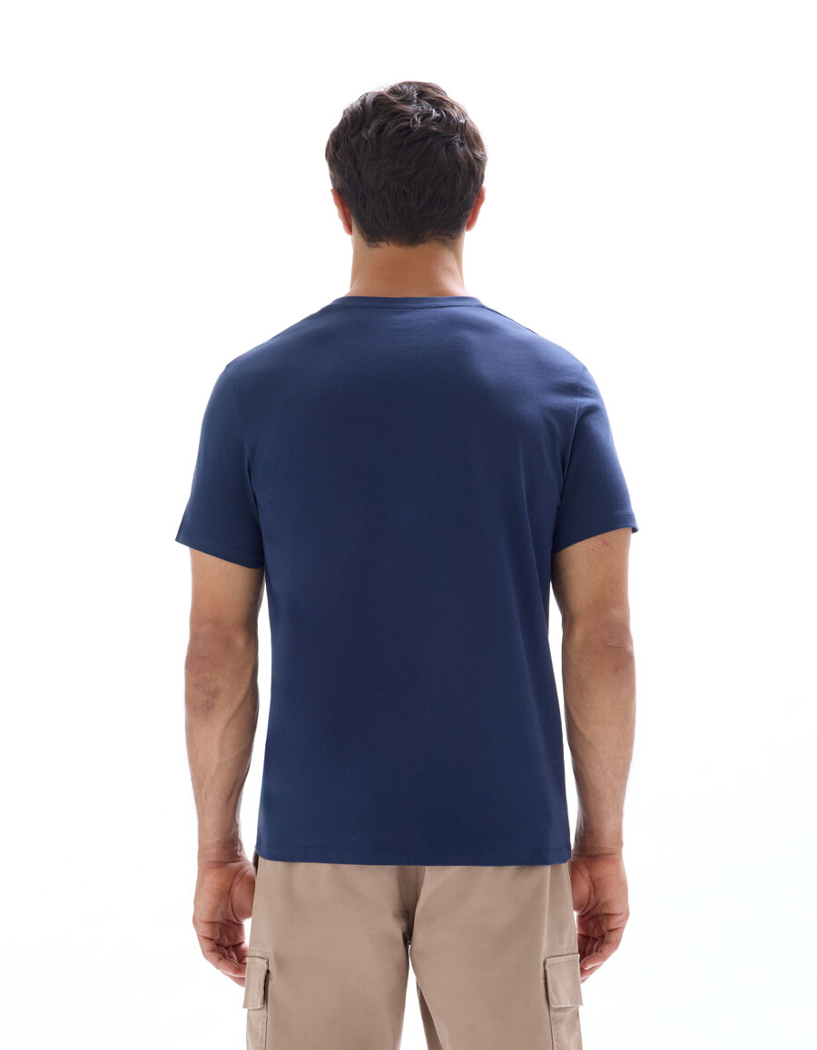 camiseta regular de cuello redondo 100 algodón con bloques de color