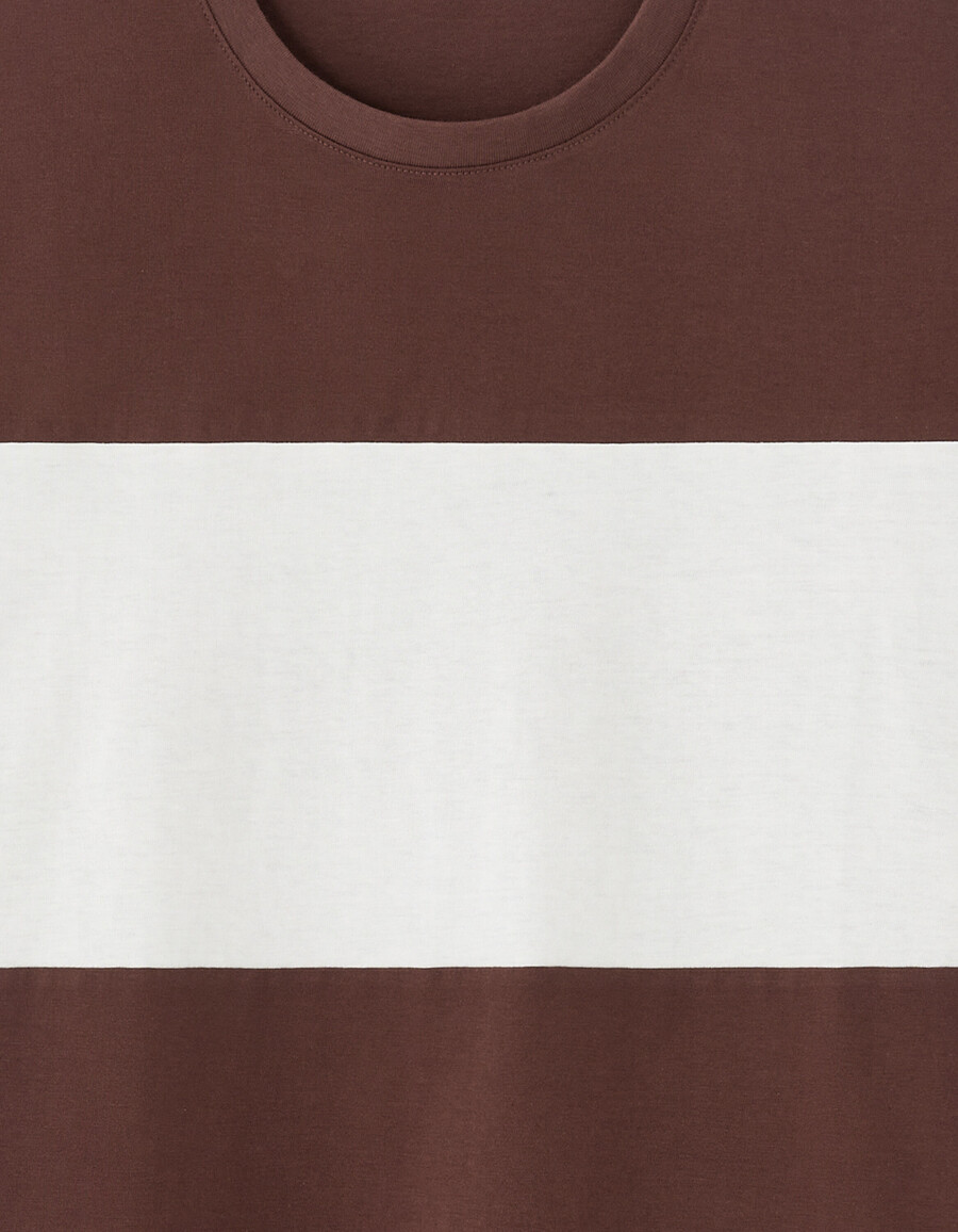camiseta regular de cuello redondo 100 algodón con bloques de color