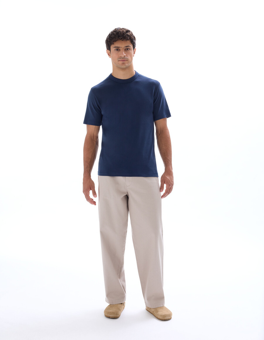 camiseta de cuello redondo cuadrada 100 algodón