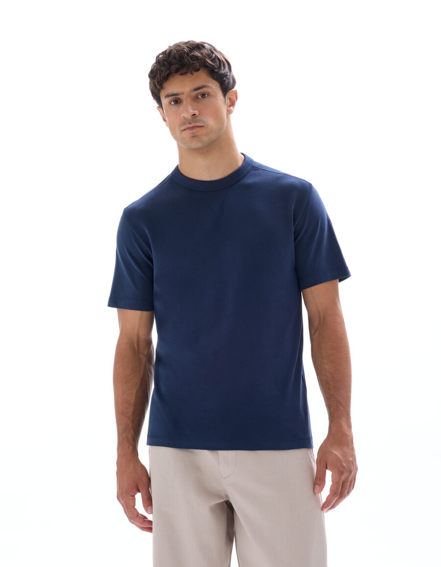 camiseta de cuello redondo cuadrada 100 algodón