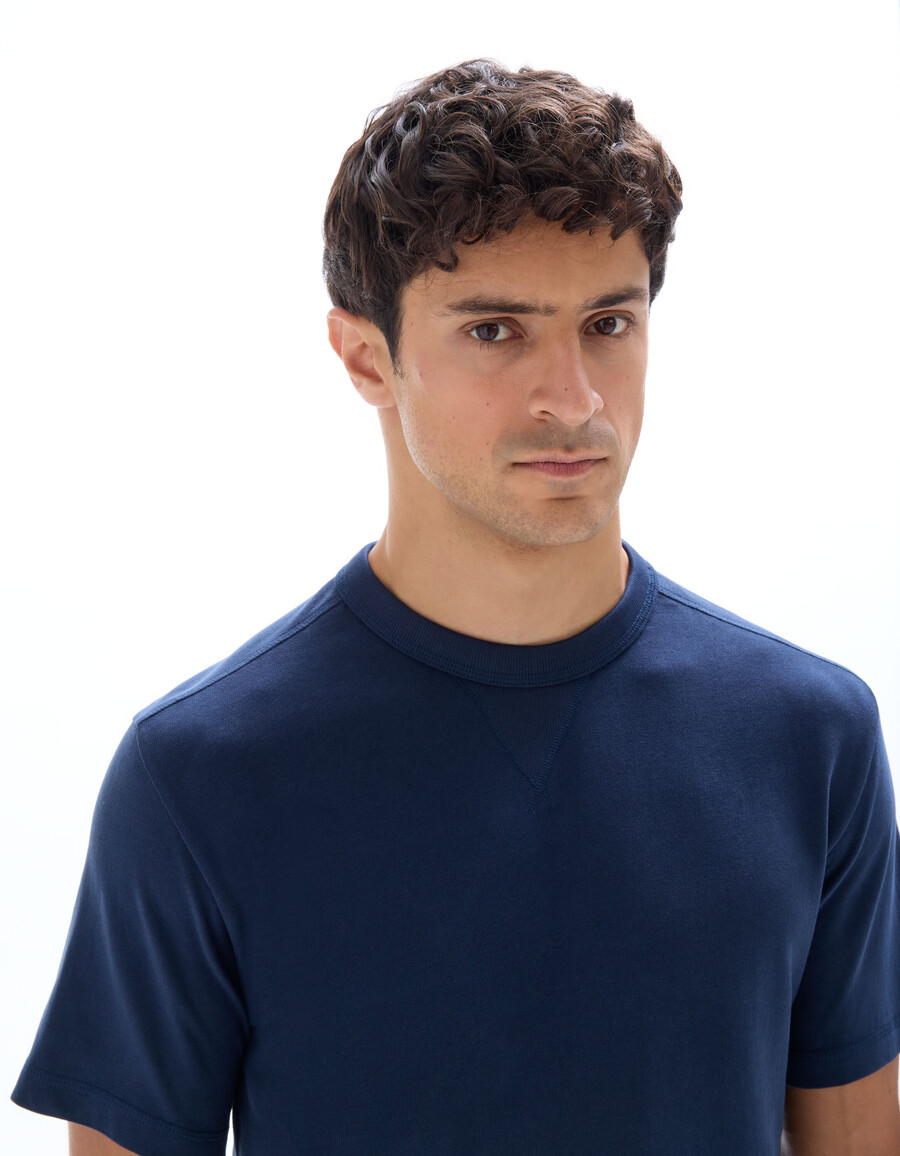 camiseta de cuello redondo cuadrada 100 algodón