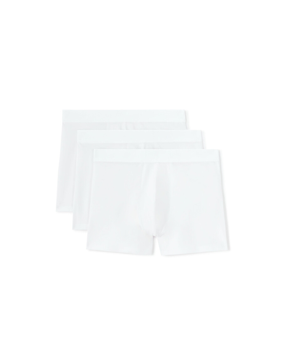 paquete de 3 calzoncillos bóxer blancos lisos