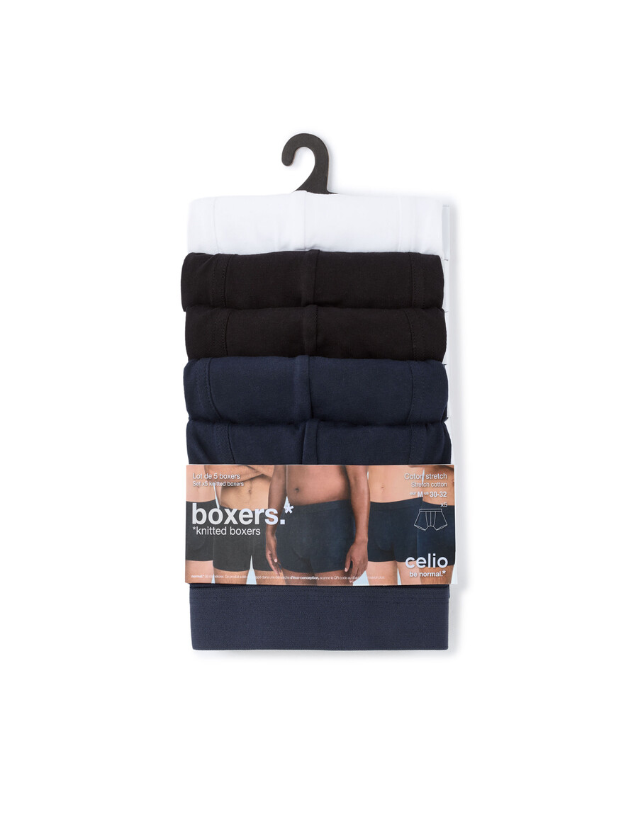 paquete de 5 calzoncillos bóxer lisos