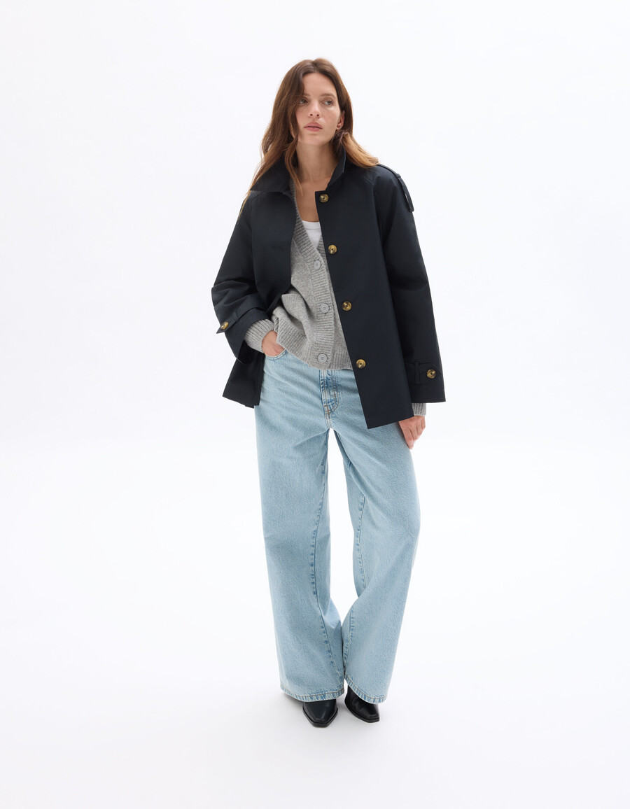 chaleco de punto soplado de manga larga