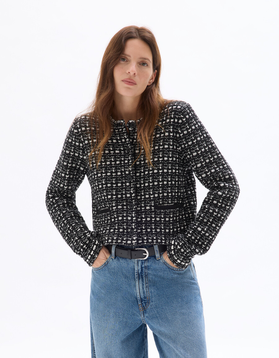 chaqueta de punto a rayas